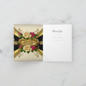 サンキューバースデーパーティーバラレッドクリーム金ゴールド2 サンキューカード (内部)