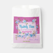 サンキューバースデーパーティーフローラピンク水玉模様 フェイバーバッグ (正面)