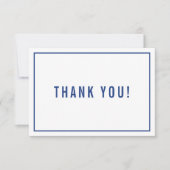 サンキューバーモダン（ユダヤ教の）バル・ミツバーシンプル青王室の色 サンキューカード (正面)