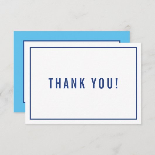 サンキューバーモダン（ユダヤ教の）バル・ミツバーシンプル青王室の色 サンキューカード (正面/裏面)