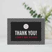 サンキューバーモダン（ユダヤ教の）バル・ミツバー幾何黒赤 サンキューカード (スタンド正面)