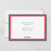 サンキューバーモダン（ユダヤ教の）バル・ミツバー幾何黒赤 サンキューカード (裏面)