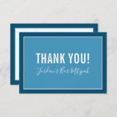 サンキューバーモダン（ユダヤ教の）バル・ミツバー星ボーイデニムブルー サンキューカード (正面/裏面)