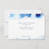 サンキューバーモダン(ユダヤ教の)バル・ミツバー星青色 サンキューカード (裏面)