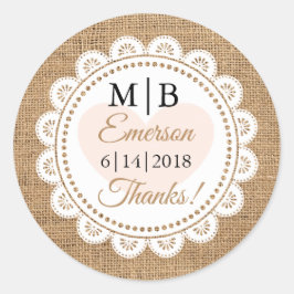 サンキューバーラップパーソナライズされた結婚式用シール ラウンドシール
