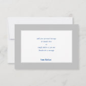 サンキューバー(ユダヤ教の)バル・ミツバーミニマルモダンリストグレーブルー サンキューカード (裏面)