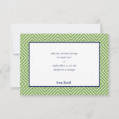 サンキューバー(ユダヤ教の)バル・ミツバー幾何モダンネイビーグリーン サンキューカード (裏面)