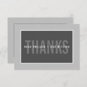 サンキューバー(ユダヤ教の)バル・ミツバー幾何モダンモノグレー サンキューカード (正面/裏面)