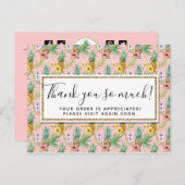 サンキューパイナップル&ハイビスカスフラワーウォーター色 ポストカード (正面/裏面)