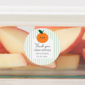 サンキューパステルかわいらしグリーンリーストライプ誕生日 ラベル (貼付)