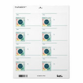 サンキューパステルティール（緑がかった色）トロピカル ラベル (フルシート)