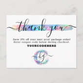 サンキューパステルレインボーヘア爪、 ネイルマーケティング写真 ポストカード (正面)