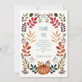 サンキューパンプキン秋ベビーシャワー サンキューカード (正面)