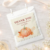 サンキューパンプキン秋素朴チャームベビーシャワー フェイバーバッグ (クリップ留めされた状態)