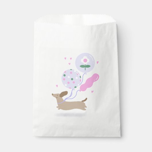 サンキューパーソナライズされた誕生日ダックスシュントパーティー フェイバーバッグ (正面)