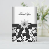 サンキューパーティー白黒フラワーダイヤモンド サンキューカード (スタンド正面)