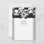 サンキューパーティー白黒フラワーダイヤモンド サンキューカード (裏面)