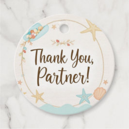 サンキューパートナーウェスタンをテーマにしたメッセージカード フェイバータグ