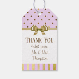 サンキューパープルと金ゴールド結婚のギフトラベル ギフトタグ