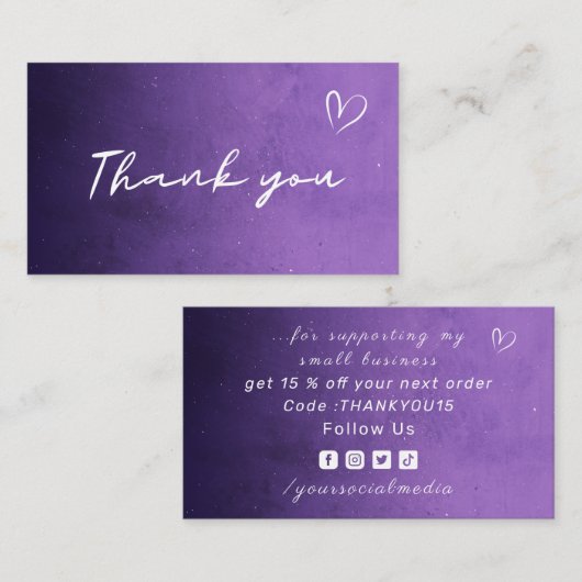 サンキューパープルナイトコズミックスカイ銀河系トレンディー 名刺 (正面/裏面)