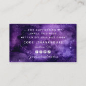 サンキューパープルナイトスカイコズミック銀河系トレンディー 名刺 (裏面)