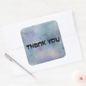 サンキューパープルブルー霧の水色 スクエアシール (封筒)