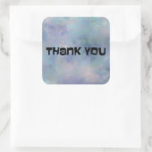 サンキューパープルブルー霧の水色 スクエアシール (バッグ)