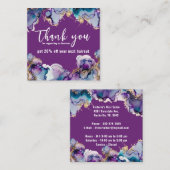 サンキューパープル抽象芸術エレガント事業 スクエア名刺 (正面/裏面)