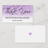 サンキューパープル·グリッター·カエレガントリグラファンシーイ 名刺 (正面/裏面)