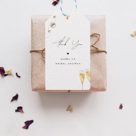 サンキューパールスプロセッコシャンパーニュブライダルシャワー ギフトタグ