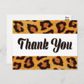 サンキューヒョウ皮金ゴールド&ブラウンウェディングパーティー ポストカード (正面/裏面)