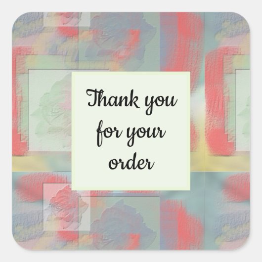 サンキュービジネスオーダーパステル抽象芸術クライアント スクエアシール (正面)