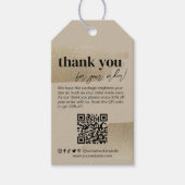 サンキュービジネスフェイク金ゴールドブラシつるラベル ギフトタグ (正面)