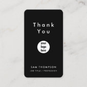 サンキュービジネスロゴQRコードソーシャルメディアブラック 名刺 (正面)