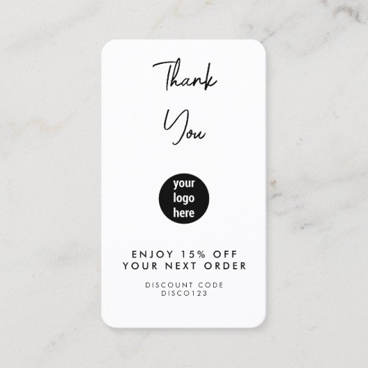 サンキュービジネスロゴQRコード割引カード 名刺 (正面)