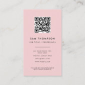 サンキュービジネスロゴQRコード赤面ピンク 名刺 (裏面)