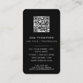 サンキュービジネスロゴQRコード赤面ブラック 名刺 (裏面)