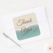 サンキュービーチをテーマにした海洋結婚式のシール スクエアシール (封筒)