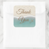 サンキュービーチをテーマにした海洋結婚式のシール スクエアシール (バッグ)