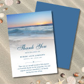 サンキュービーチ葬儀フォト悔やみや弔慰悲しみ青 サンキューカード