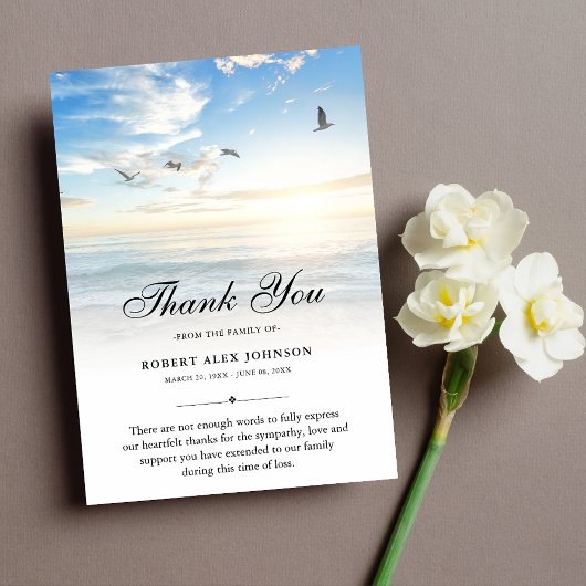 サンキュービーチ葬儀フォト悔やみや弔慰悲しみ サンキューカード