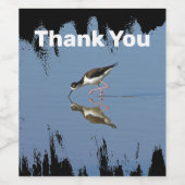 サンキュービーチ鳥の反射の写真の鑑賞 ワインラベル (シングルラベル)