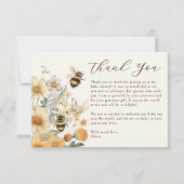 サンキュービーワイルドフラワーフローラベビーシャワー サンキューカード (正面)