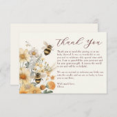 サンキュービーワイルドフラワーフローラベビーシャワー サンキューカード (正面/裏面)