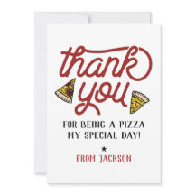 サンキューピザパーティー誕生日サンキューカード
