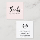 サンキューピモダンッミニマルクスクエアビジネスカード スクエア名刺 (正面/裏面)