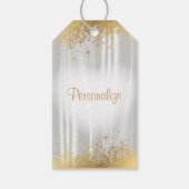 サンキューピュアホワイトサテンと金ゴールド ギフトタグ (裏面)