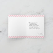 サンキューピンクの女の子の赤ちゃんシャワー折り畳みカード サンキューカード (内部)