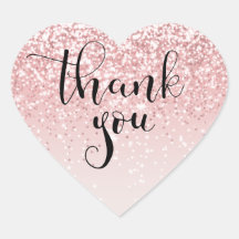 サンキューピンクグリッターラベル