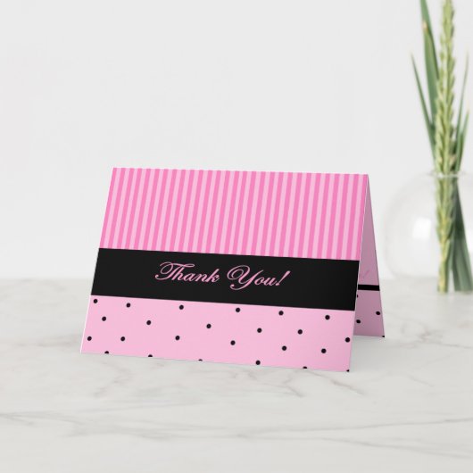 サンキューピンクストライプ サンキューカード (正面)